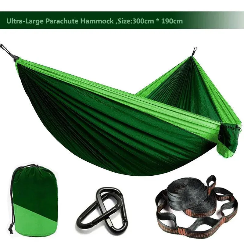 🏕️ Solid Color Parachute Hammock with Tree Straps & Black Carabiners | Camping, Survival, Double Person Outdoor Furniture 🌳