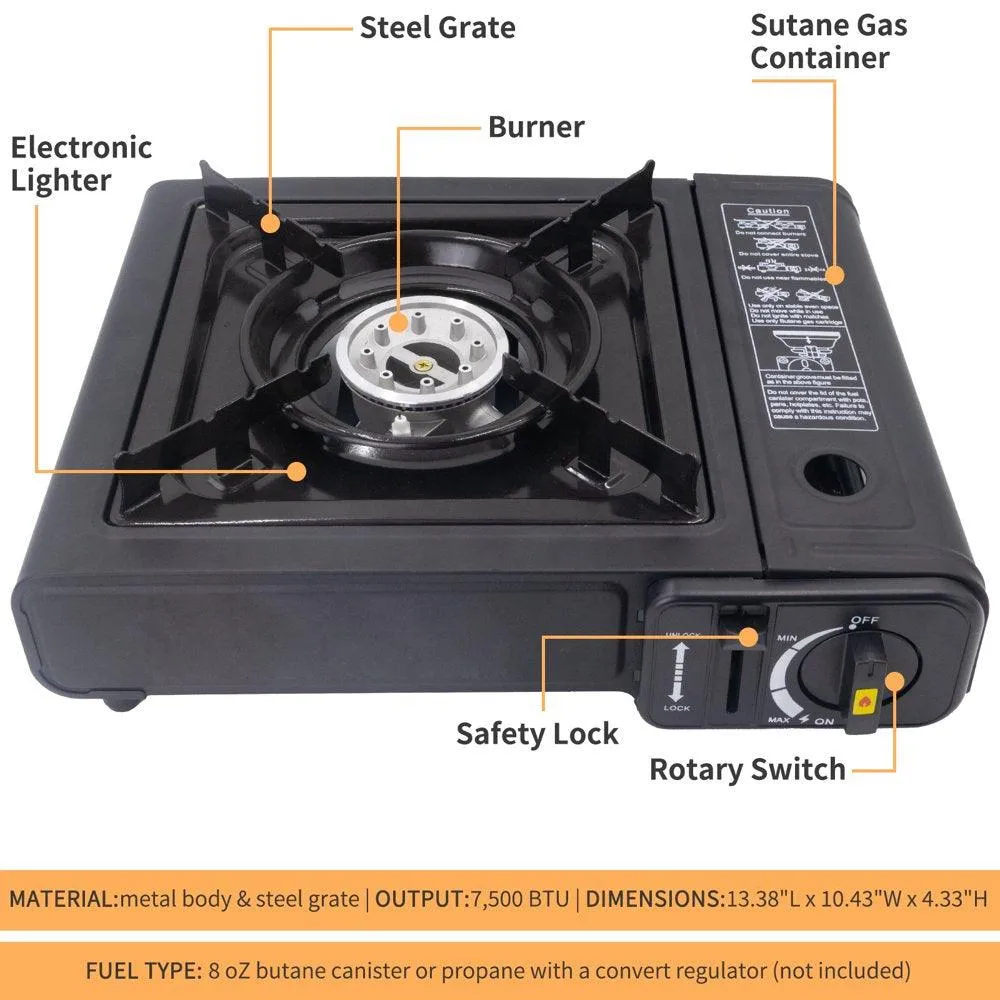 1 Burner Portable Butane Camping Stove.