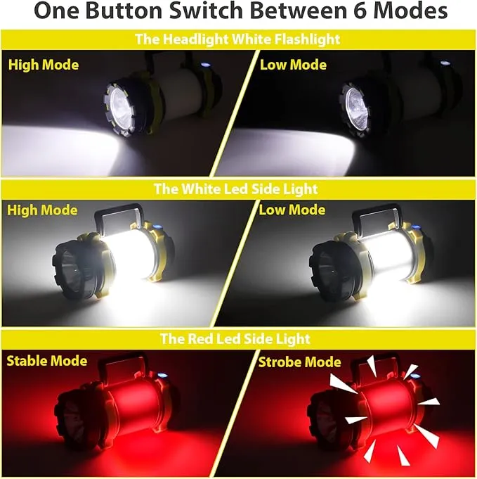 2 Pack Camping Lantern, Outdoor Led Camping Lantern, Rechargeable Flashlights with 1000LM, 6 Modes, 4000mAh Power Bank, IPX5 Waterproof Portable Emergency Camping Light for Hurricane Survival