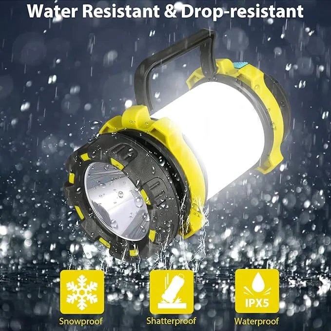2 Pack Camping Lantern, Outdoor Led Camping Lantern, Rechargeable Flashlights with 1000LM, 6 Modes, 4000mAh Power Bank, IPX5 Waterproof Portable Emergency Camping Light for Hurricane Survival