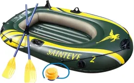 2 Person Inflatable Boat - Thicken Raft Kayak Assault Rubber Boats,Wear-Resisting Hovercraft Dinghies for Fishing,Entertainment 9 Kayak Water Sports