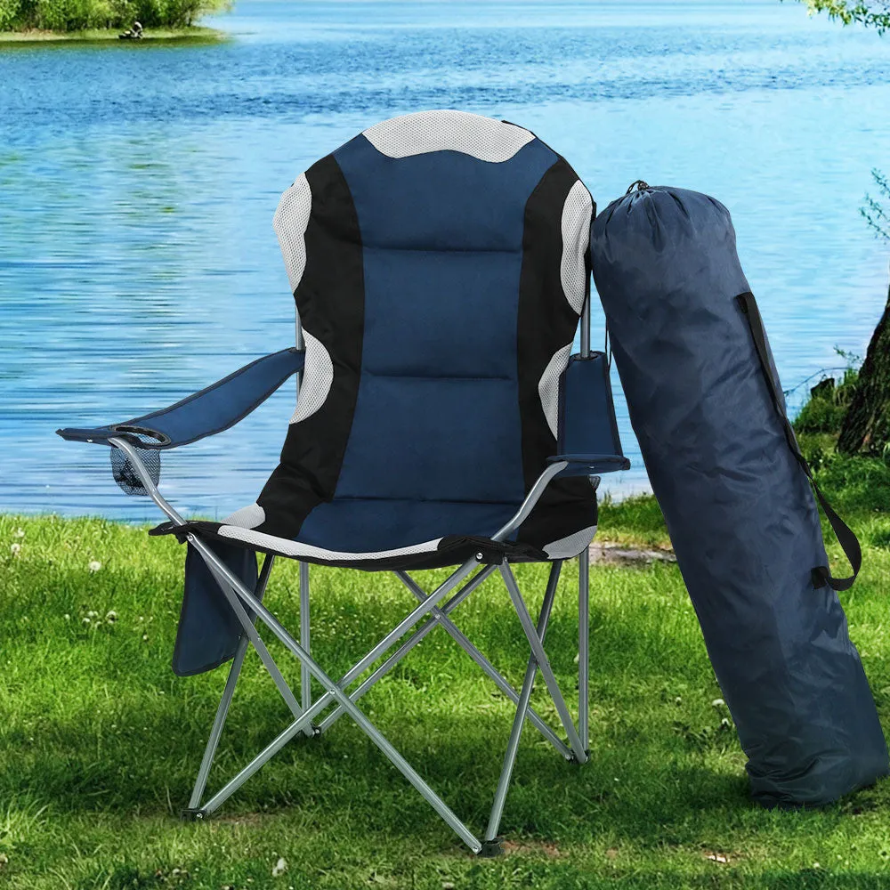 2pcs Weisshorn Camping Folding Chair Portable Outdoor Hiking Fishing Picnic Navy