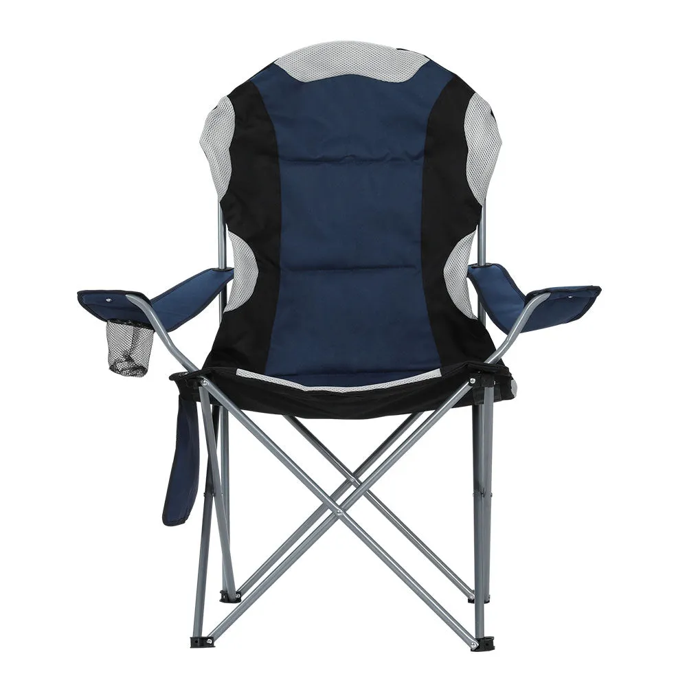 2pcs Weisshorn Camping Folding Chair Portable Outdoor Hiking Fishing Picnic Navy