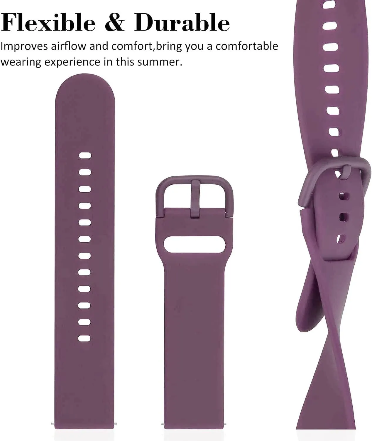 3 Pack Bands Compatible with Woneligo/Fitpolo Smart Watch IDW13, 22mm Soft Silicone Replacement Strap Watch Band for FITVII H56/ENOMIR ID208BT/TOOBUR IDW16/MILOUZ IDW19 Watch Women Men