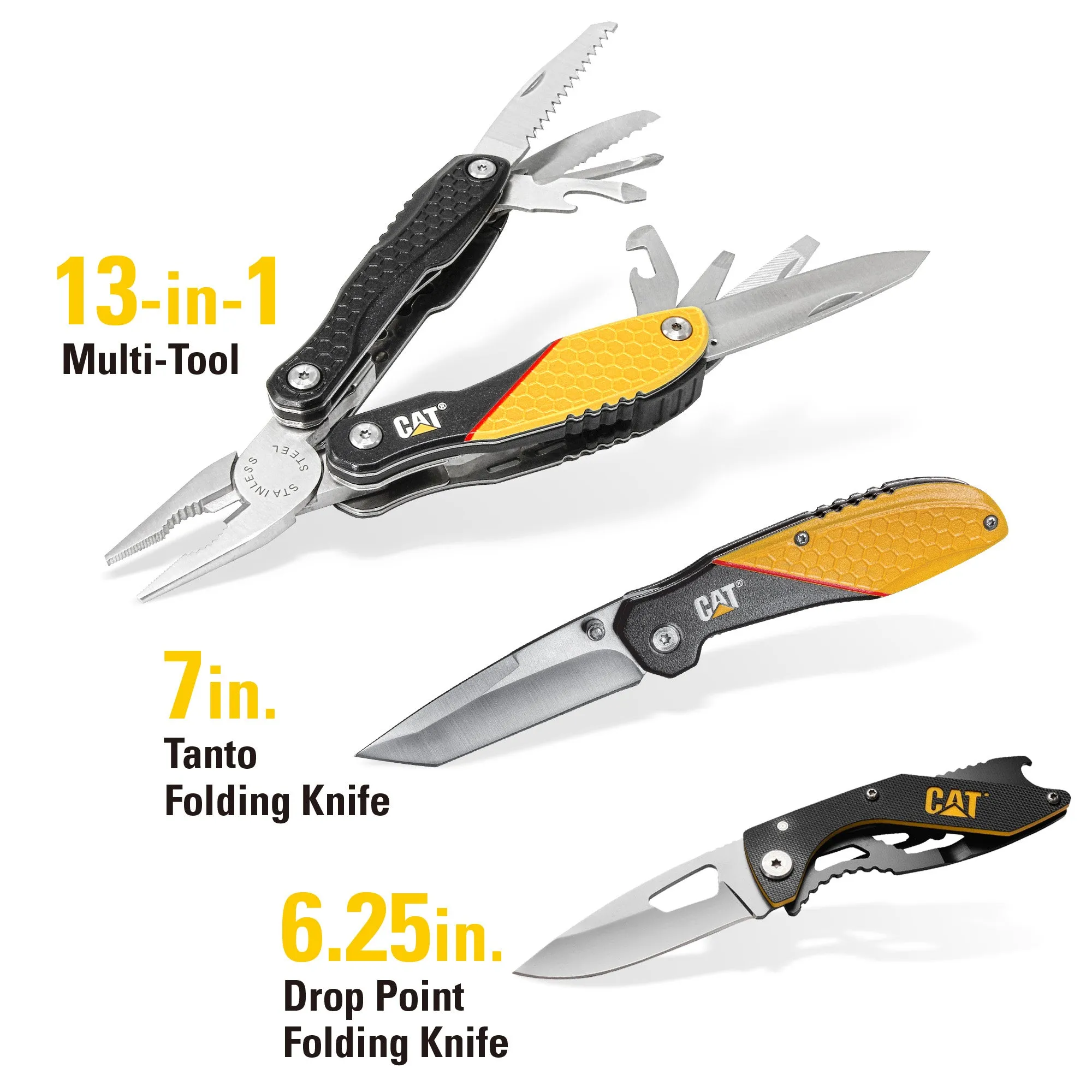 3 Piece 13-in-1 Multi-Tool and Pocket Knives Gift Box Set