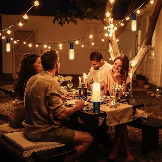 4-in-1 LED Camping Lantern Rechargeable 33Ft String Camping Lights Flashlight with 4000mAh Power Bank Portable Tent Lights