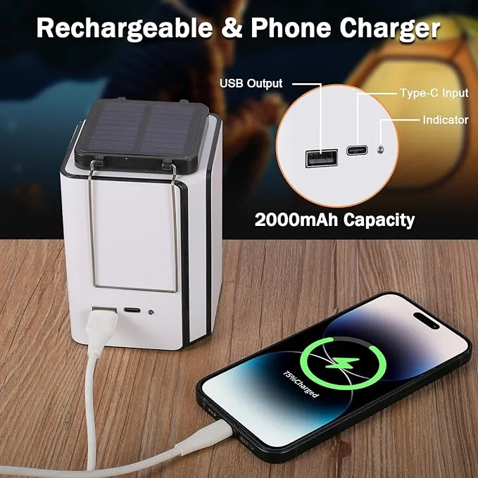 4Pack Solar LED Rechargeable Emergency Camping Lantern,Warm White Solar Rechargeable,Rechargeable Type C,Emergency Lights Hand-Crank Power Generation,Phone Power Supply Function,flashlights