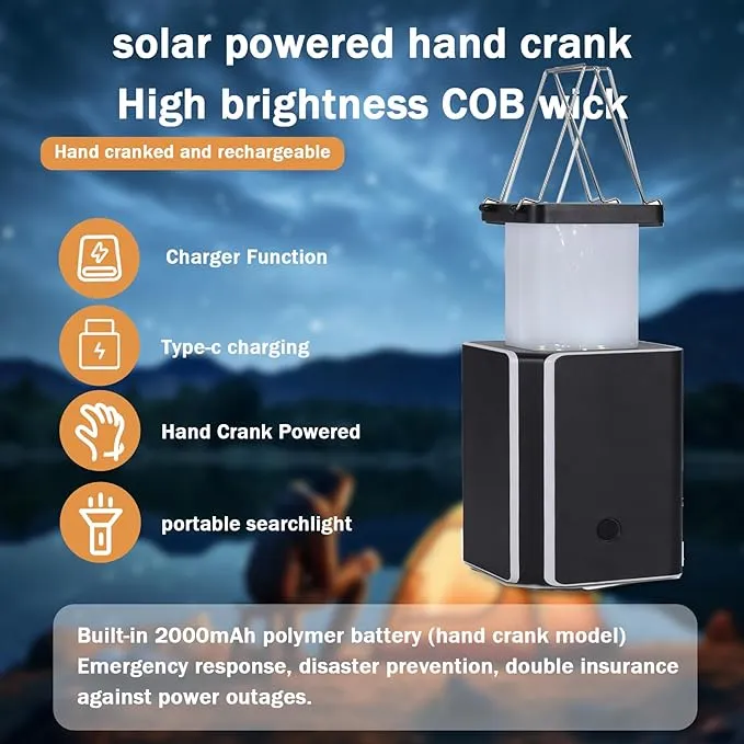4Pack Solar LED Rechargeable Emergency Camping Lantern,Warm White Solar Rechargeable,Rechargeable Type C,Emergency Lights Hand-Crank Power Generation,Phone Power Supply Function,flashlights