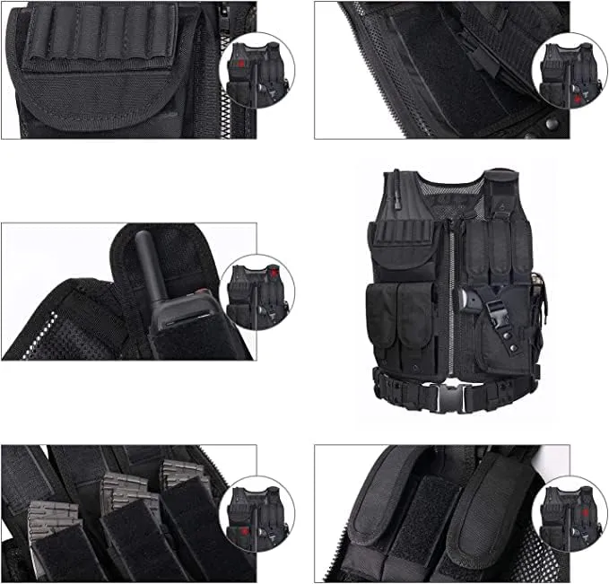 600D Tactical Airsoft Protective Vest for CS, Paintball Shooting