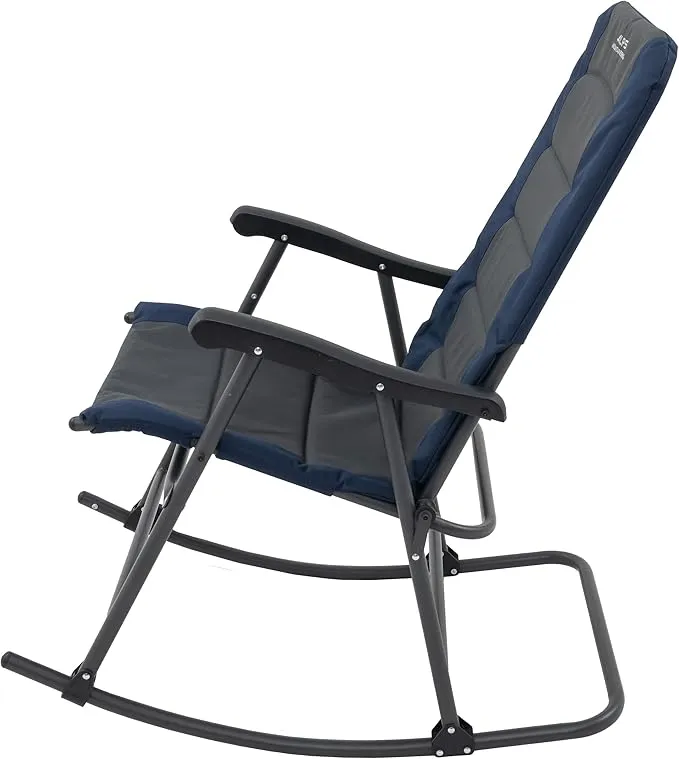 ALPS Mountaineering Outdoor Rocking Chair - Durable Folding Beach and Camp Chair with Comfortable Cushioned Polyester Fabric Over Locking Steel Frame