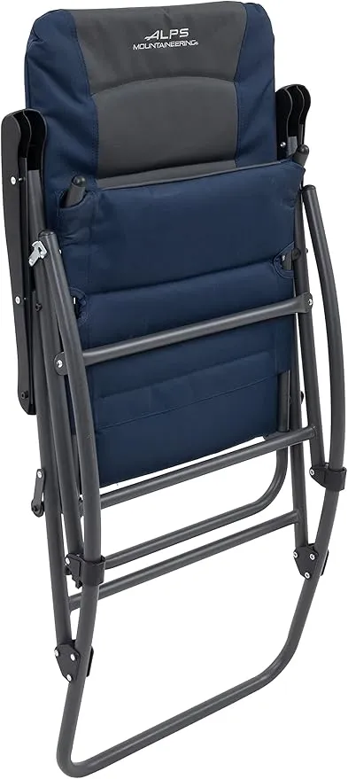 ALPS Mountaineering Outdoor Rocking Chair - Durable Folding Beach and Camp Chair with Comfortable Cushioned Polyester Fabric Over Locking Steel Frame