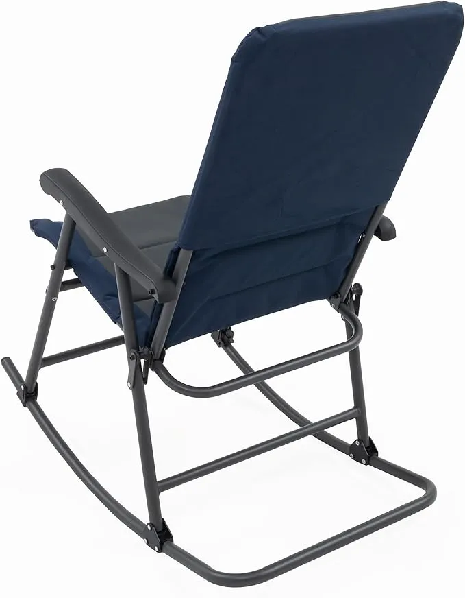 ALPS Mountaineering Outdoor Rocking Chair - Durable Folding Beach and Camp Chair with Comfortable Cushioned Polyester Fabric Over Locking Steel Frame