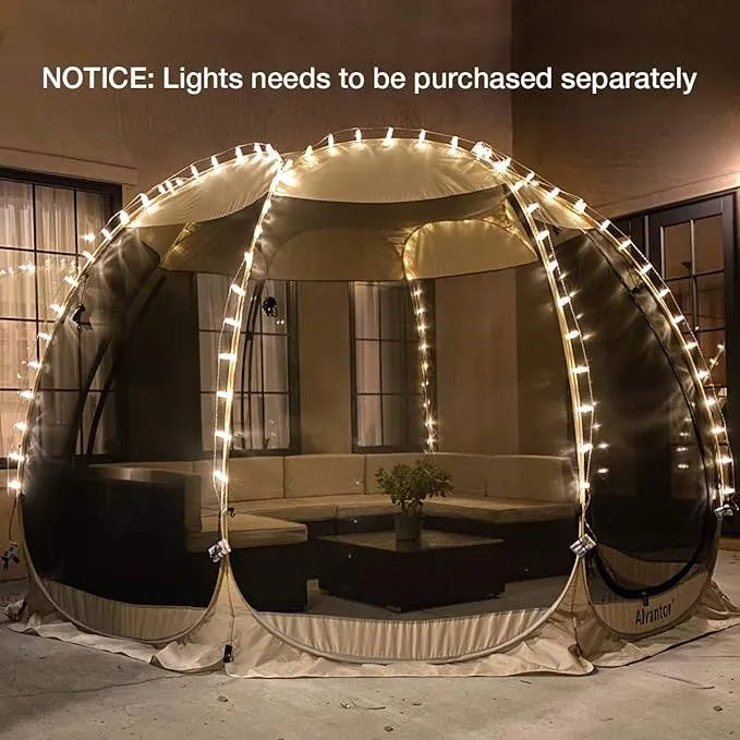Alvantor Screen House Room Camping Tent Outdoor Canopy Pop Up Sun Shade Shelter 10 Mesh Walls Not Waterproof Beige 15'x15' Patent Pending
