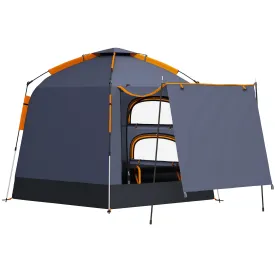 Automatic Pop Up Camping Tent, Instant Setup 2-4 Man Tent with Mesh Windows, Waterproof & UV30 , Portable with Carry Bag for Fishing, Hiking, Backpacking, Dark Grey