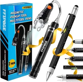 Birthday Gifts for Him, Fathers Day Dad Gifts, Magnet Pickup Tool with Telescoping Magnetic Flashlight and 6 in 1 Multitool Pen with Rulers, Bubble Level, Screwdrivers, and Ballpoint