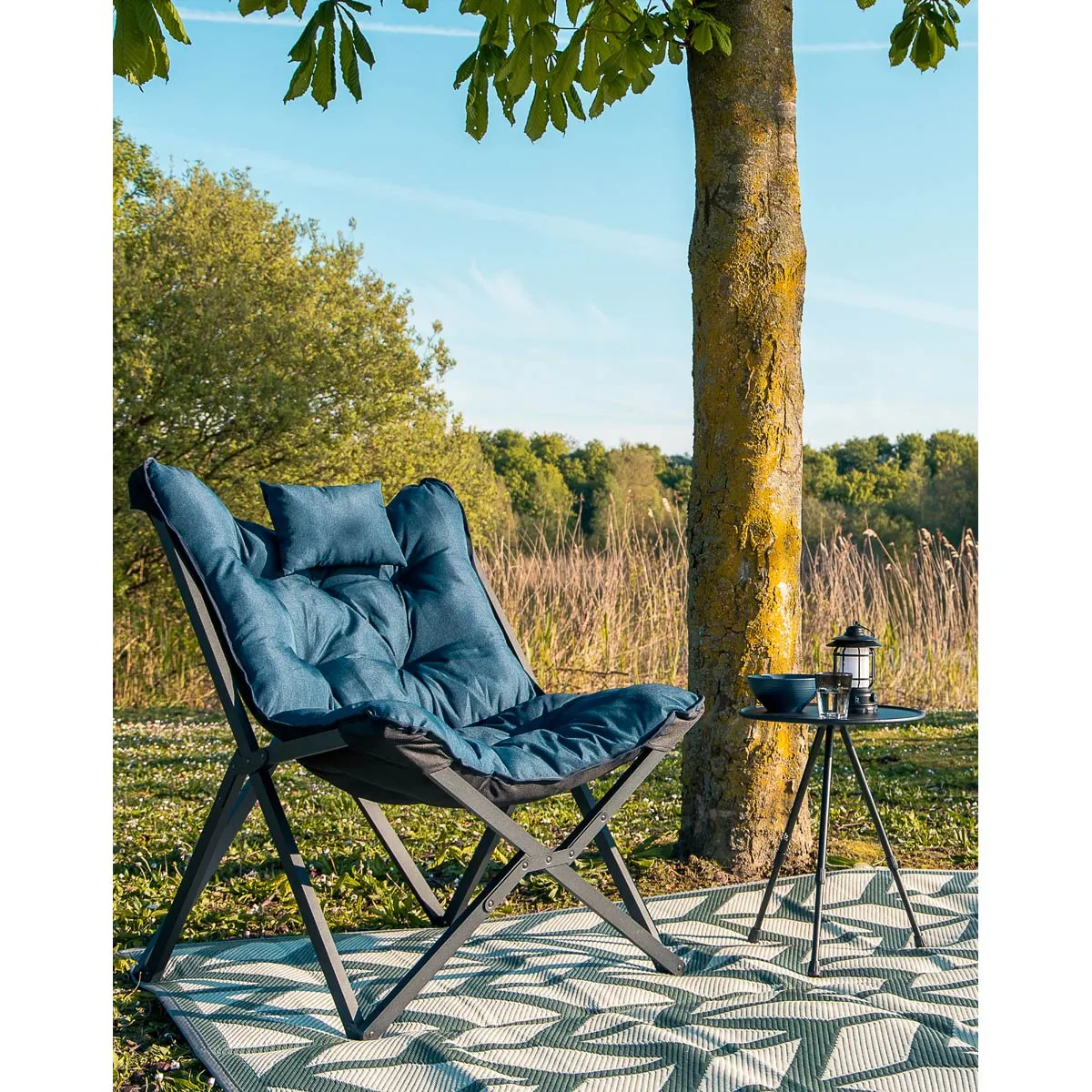 Bo-Camp Industrial Collection Relax Chair Brandon Blue