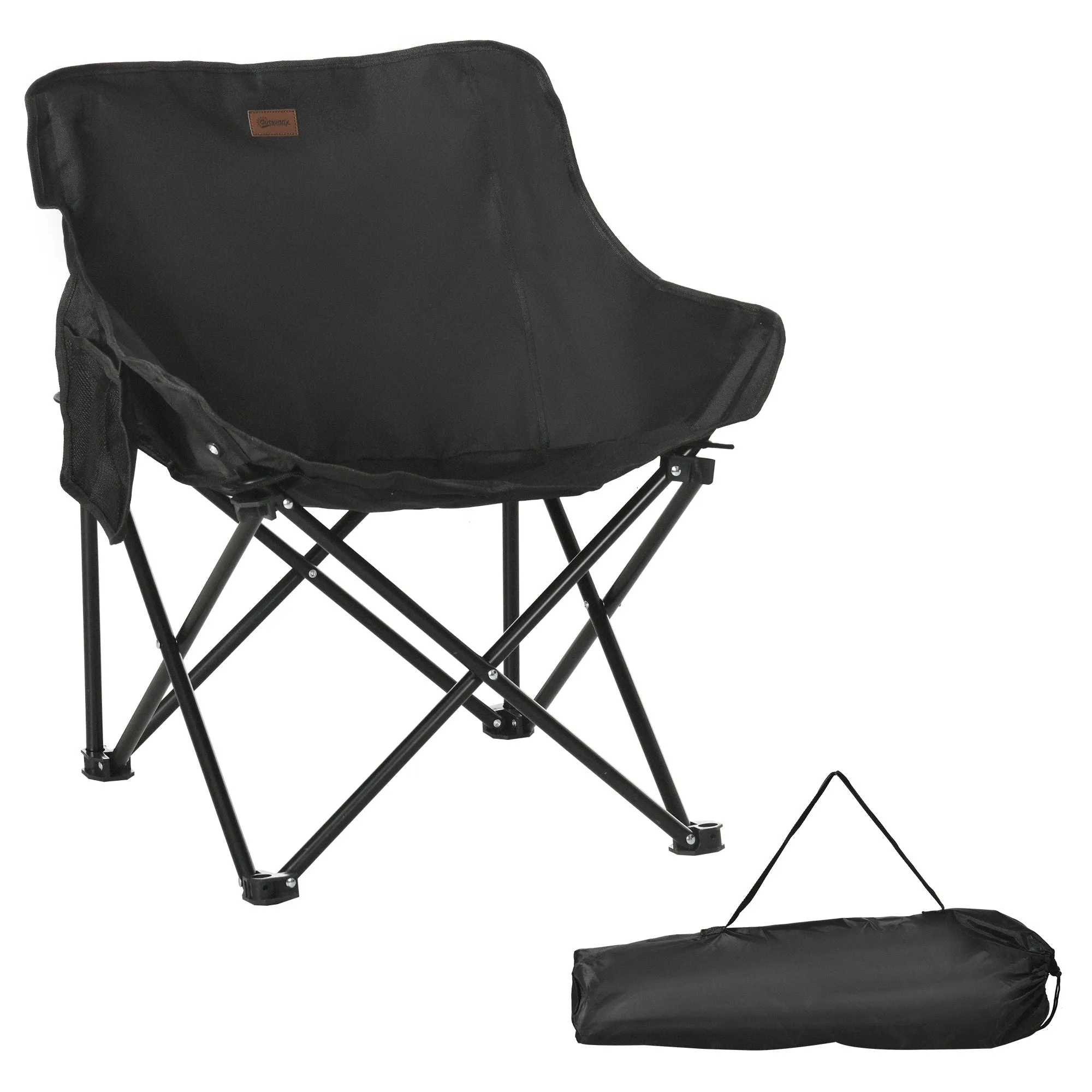 Camping Chair Lightweight Folding Chair with Carrying Bag and Storage Pocket Perfect for Festivals Fishing Beach and Hiking Black