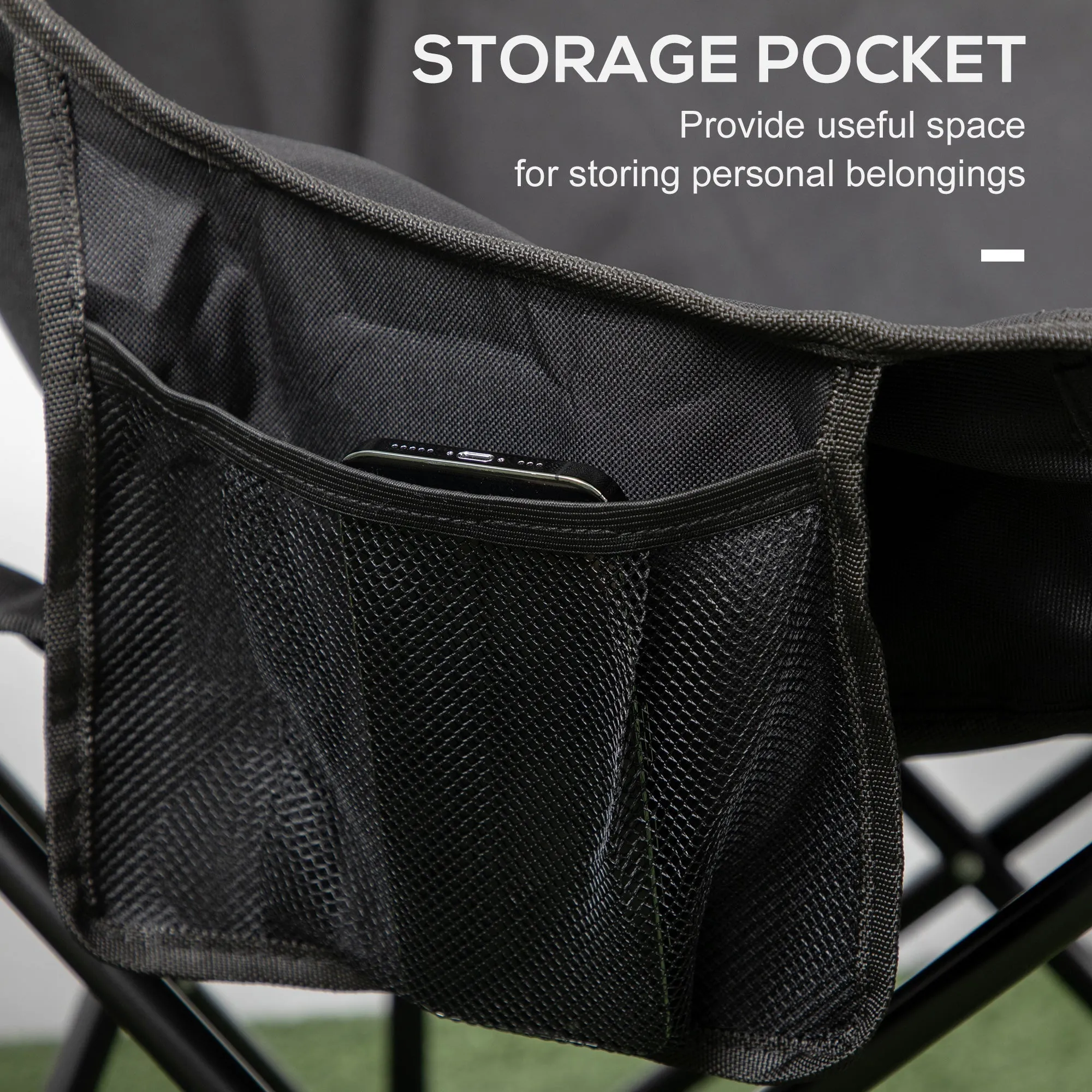 Camping Chair Lightweight Folding Chair with Carrying Bag and Storage Pocket Perfect for Festivals Fishing Beach and Hiking Black