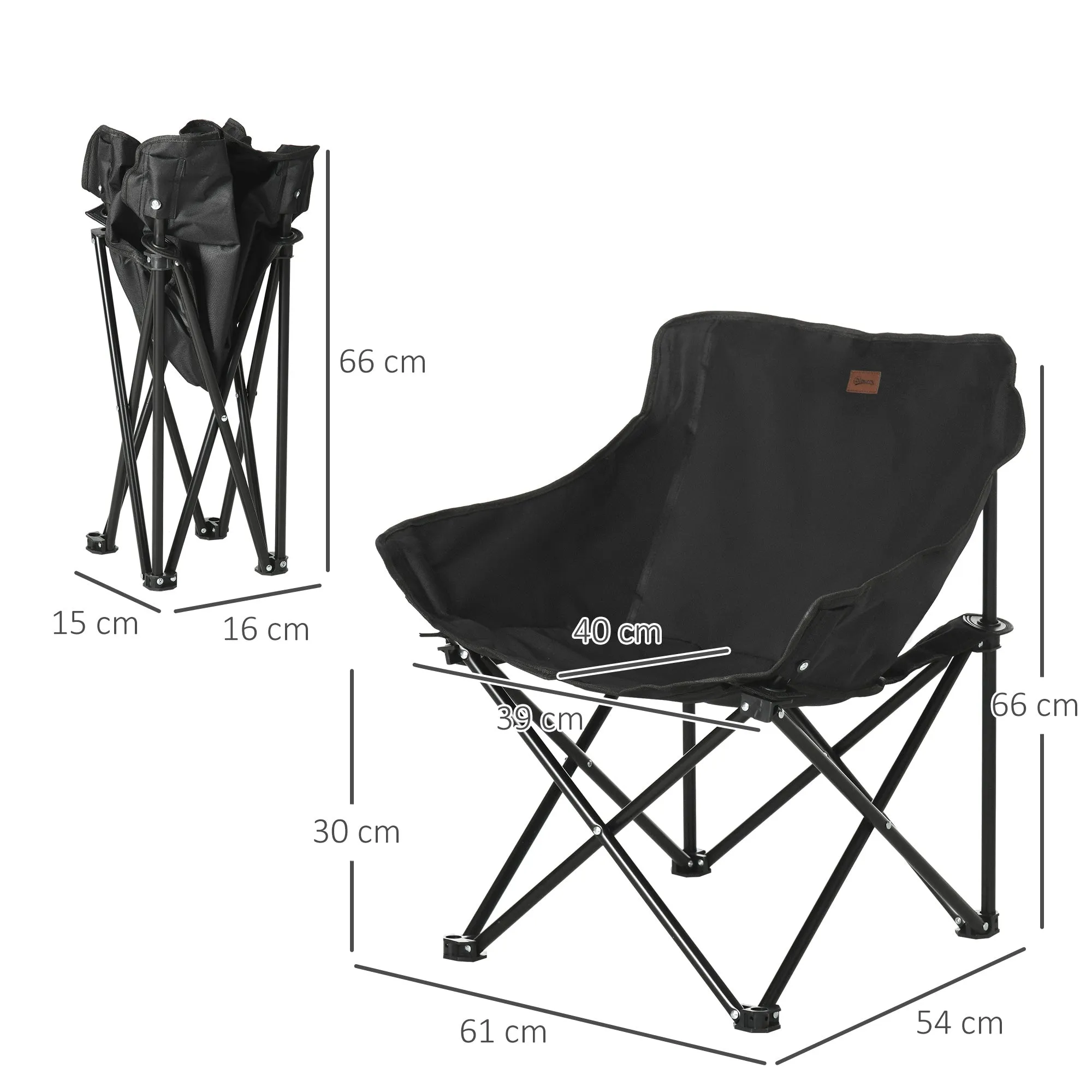 Camping Chair Lightweight Folding Chair with Carrying Bag and Storage Pocket Perfect for Festivals Fishing Beach and Hiking Black