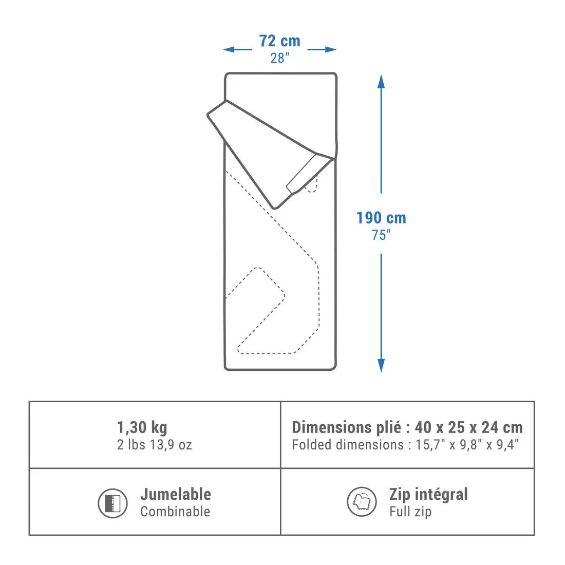 Camping Sleeping Bag 10° - Arpenaz