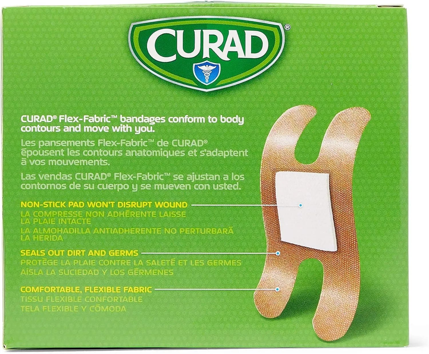Curad Fabric Adhesive Knuckle Bandages, Finger Bandages for Knuckles (Pack of 100), Natural