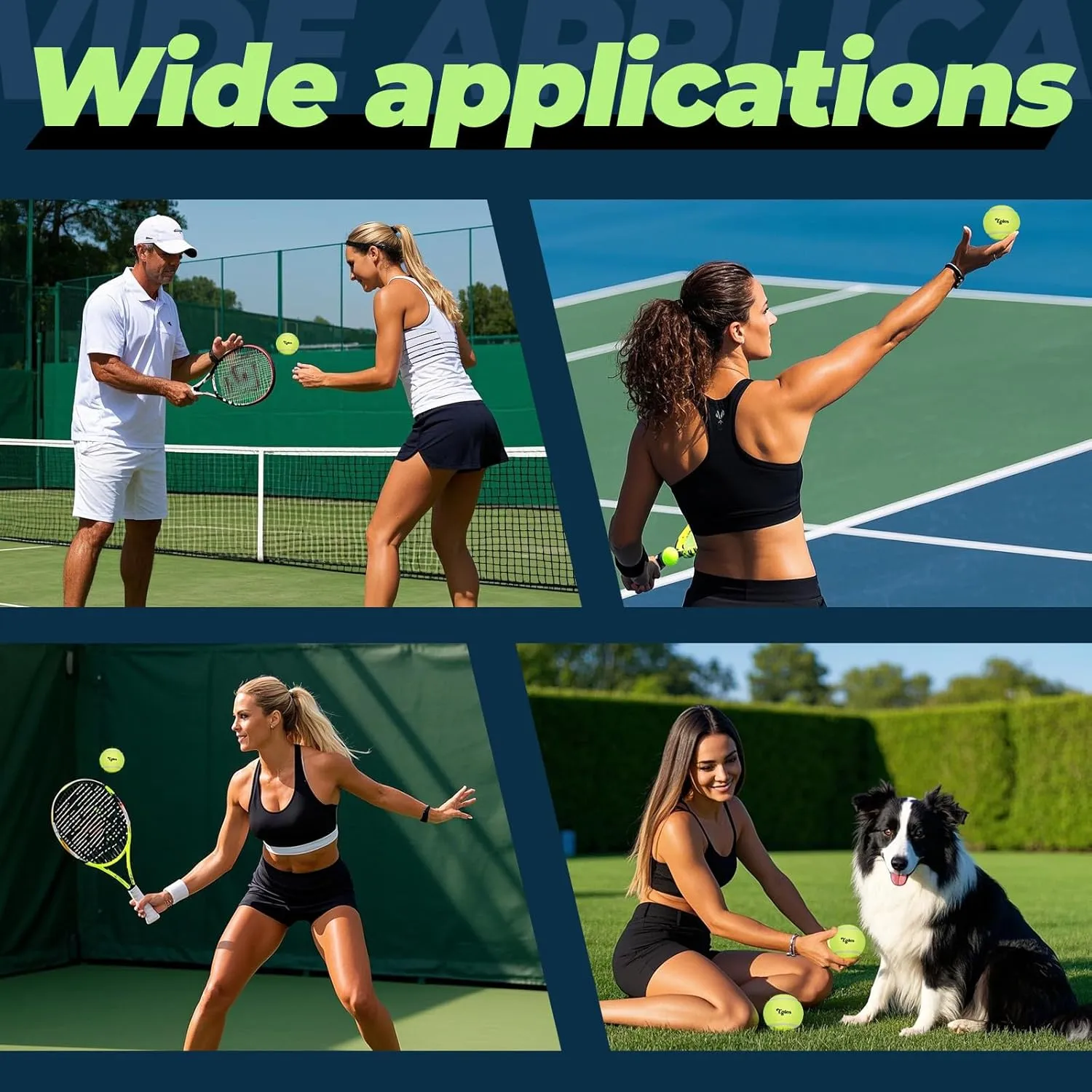 Egles 12/20/60 Packs Tennis Balls for Training and Dogs, High Elasticity Practice Tennis Ball with Mesh Bag for Transport and Beginner Exercise, Durable Pet Playing Tennis Ball Set