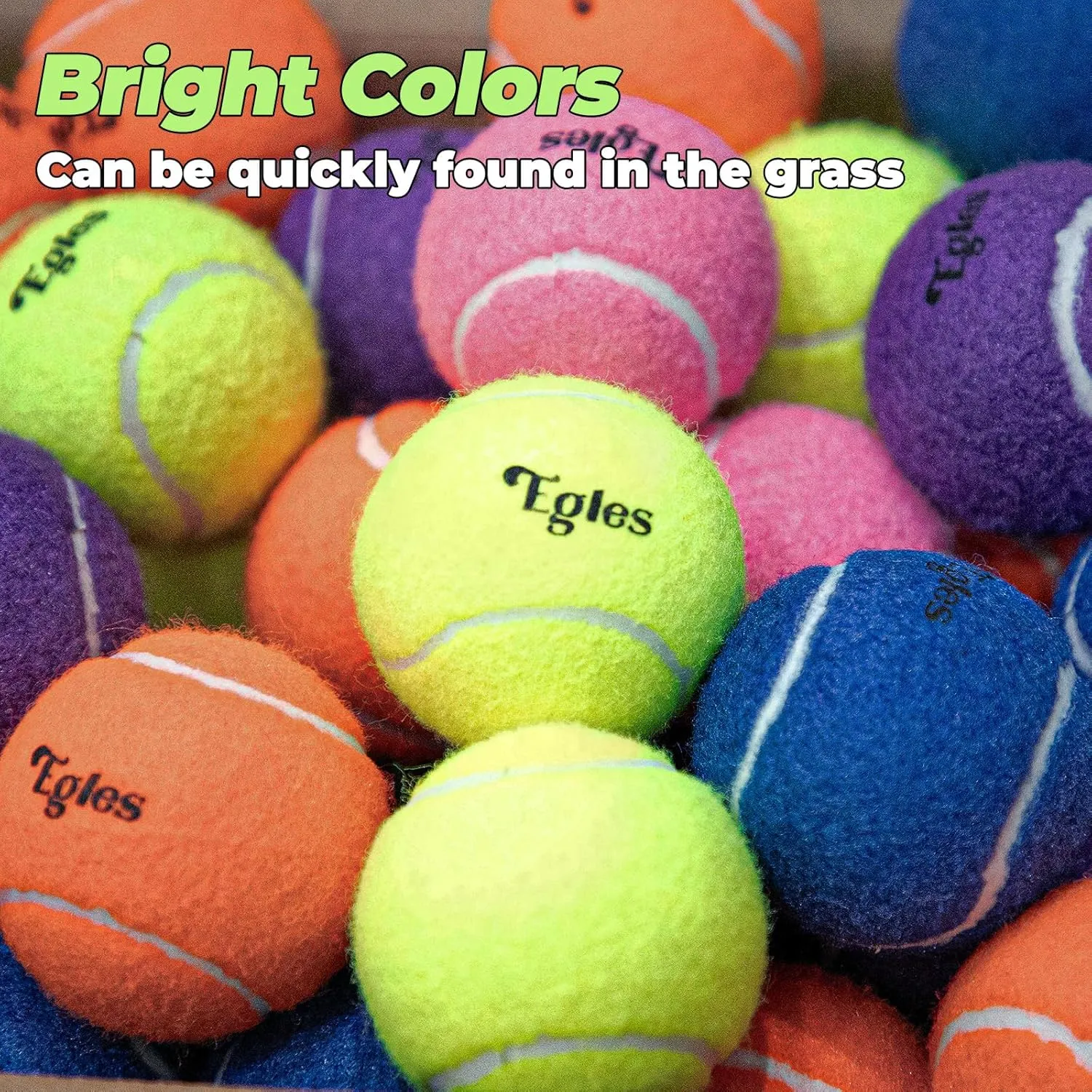 Egles 12/20/60 Packs Tennis Balls for Training and Dogs, High Elasticity Practice Tennis Ball with Mesh Bag for Transport and Beginner Exercise, Durable Pet Playing Tennis Ball Set