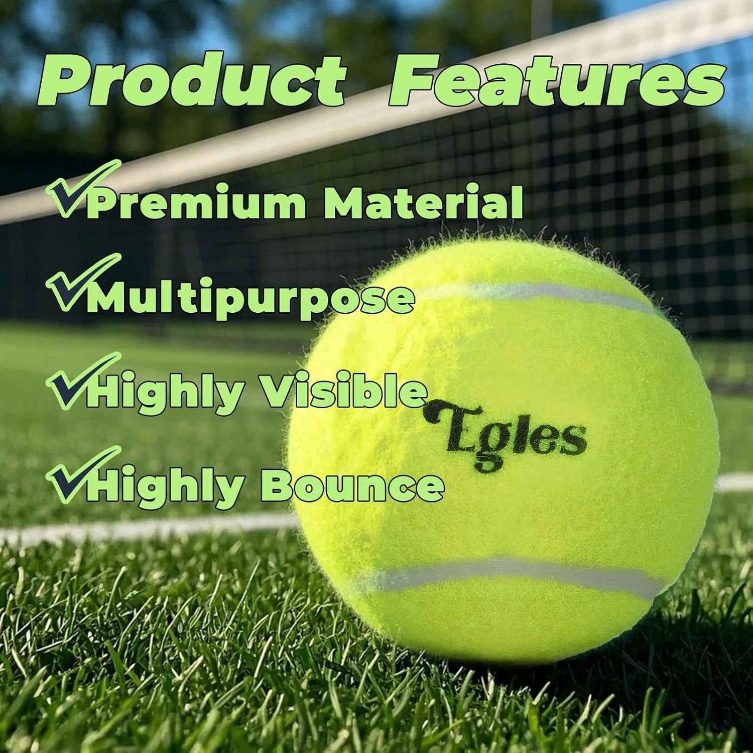 Egles 12/20/60 Packs Tennis Balls for Training and Dogs, High Elasticity Practice Tennis Ball with Mesh Bag for Transport and Beginner Exercise, Durable Pet Playing Tennis Ball Set