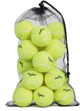 Egles 12/20/60 Packs Tennis Balls for Training and Dogs, High Elasticity Practice Tennis Ball with Mesh Bag for Transport and Beginner Exercise, Durable Pet Playing Tennis Ball Set