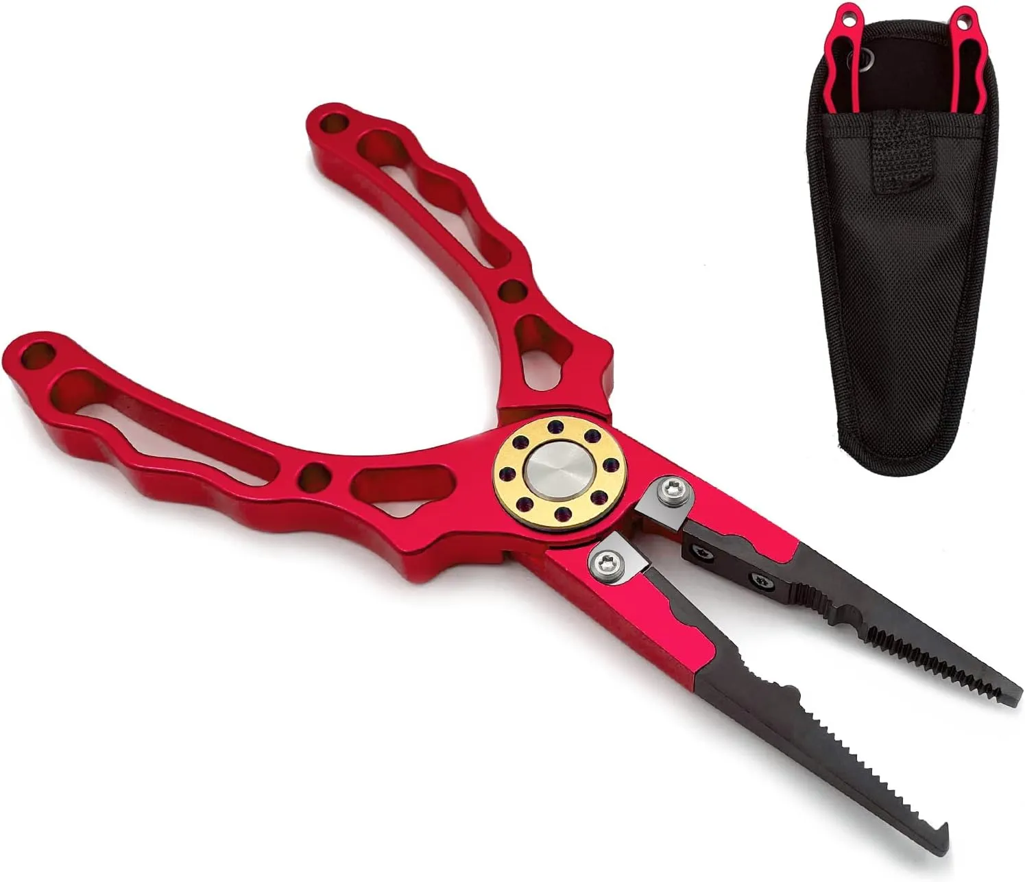 Fishing Pliers Plus Fish Gripper Multi-Functional Fishing Gear Fishing Line Cutter Fish Hook Remover for Both Salt Water and Fresh Water