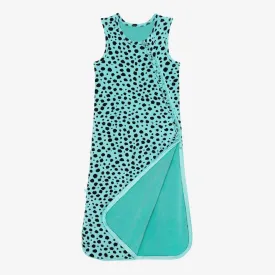 Girl's Bamboo Sleeveless Ruffled Sleeping Bag, TOG 1.0 - Pebbles (Cheetah Print)