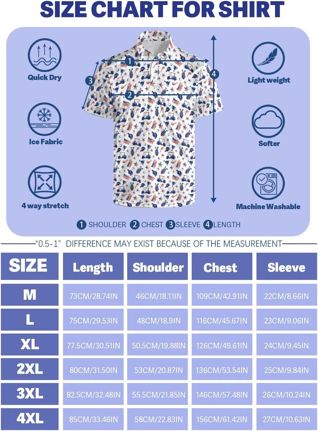 Golf Polo Shirts for Men Funny Print Quick Dry Short Sleeve Performance Golf Shirts Moisture Wicking Polo Shirts