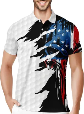 HIVICHI Funny Mens Golf Shirt Graphic Moisture Wicking Performance Golfing Print Athletic Polo Shirts for Men