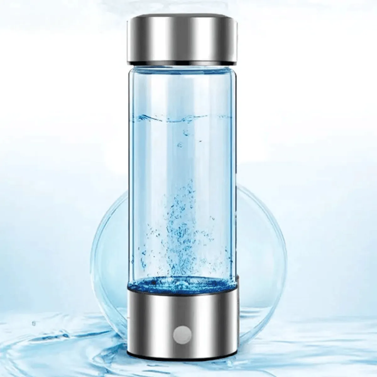 Hydrogen Water Bottle, Antioxidant Water, Quick Infusion, Durable Glass, Portable Design