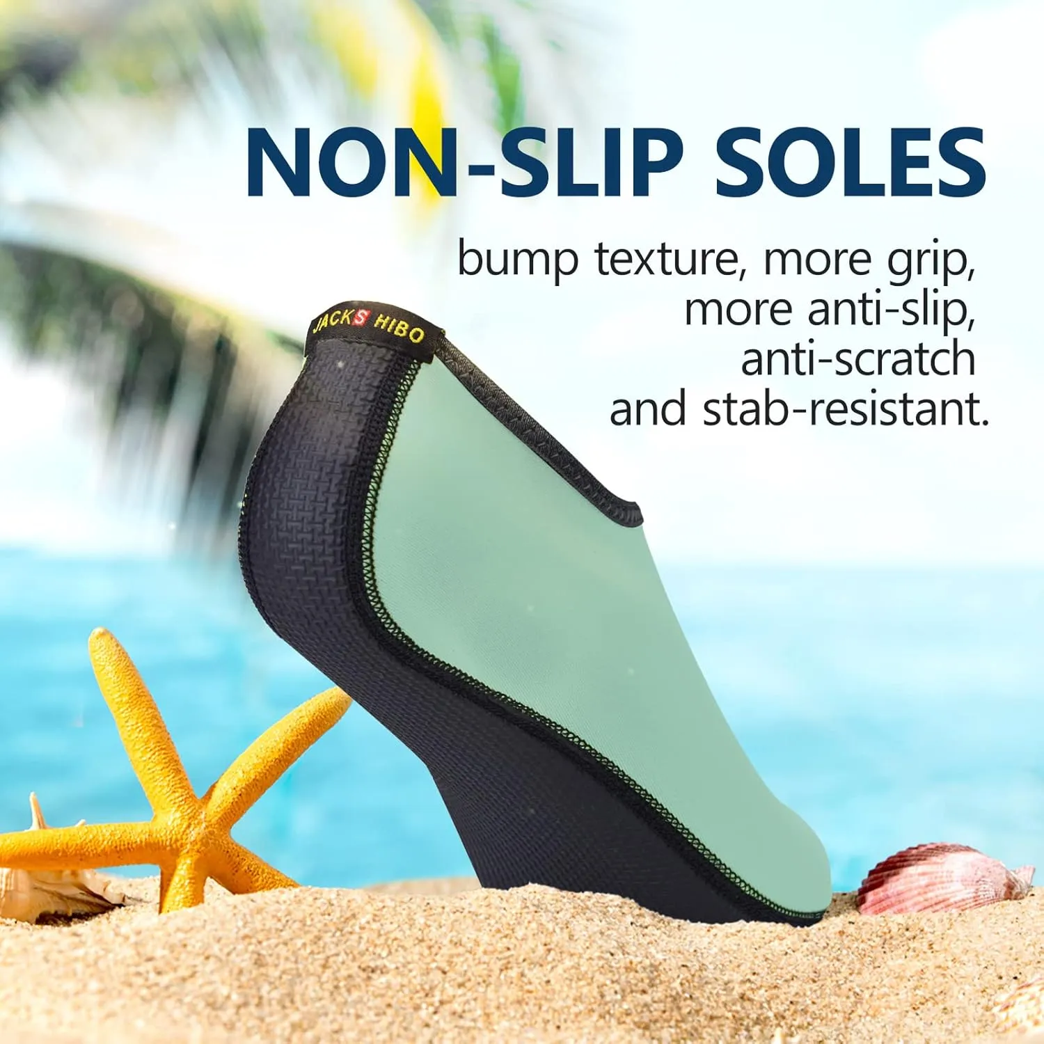 JACKSHIBO Water Shoes for Women Men Swim Shoes Water Socks for Cruise Essentials Swimming Aqua Beach Pool Yoga Surf