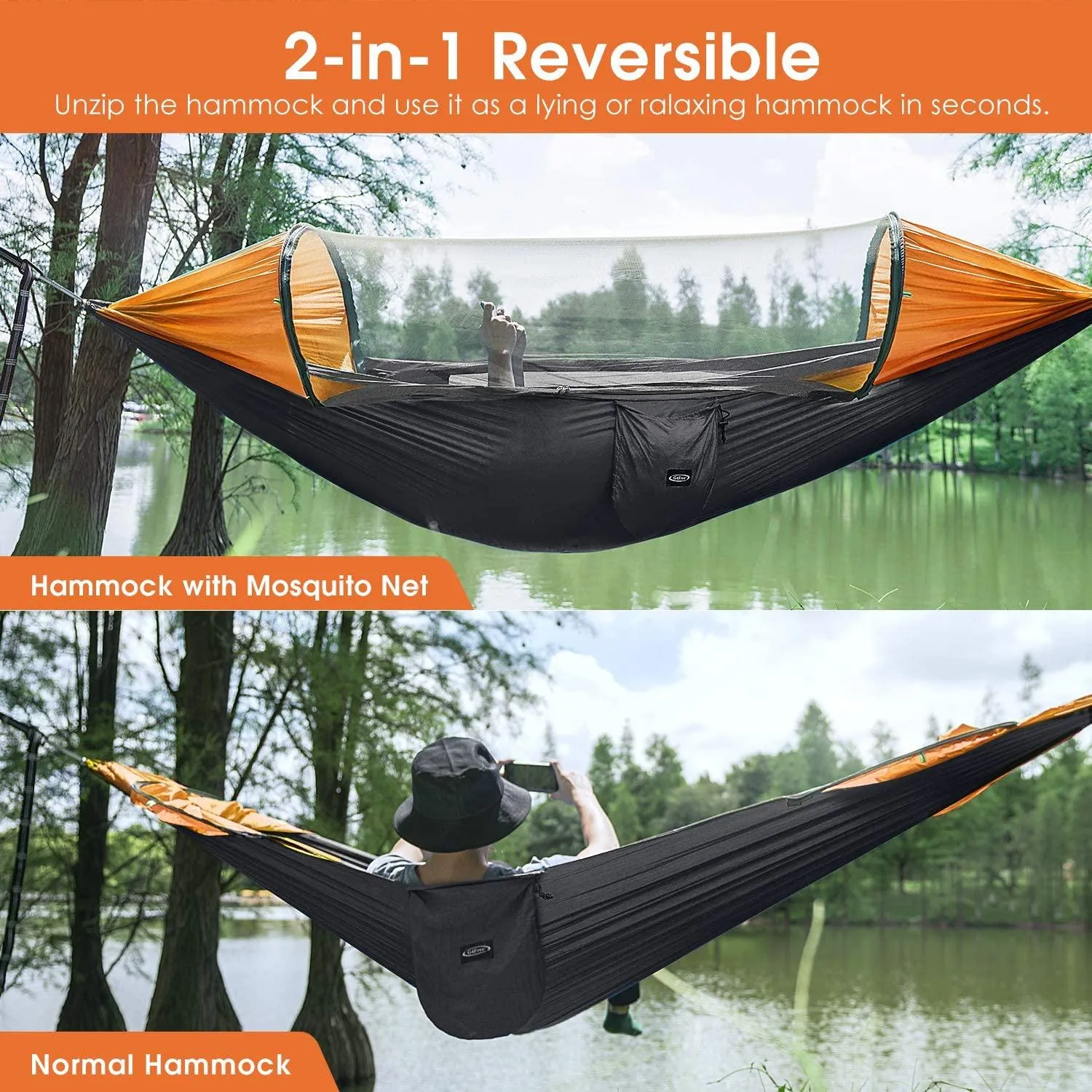 Large Hammock with Mosquito Net