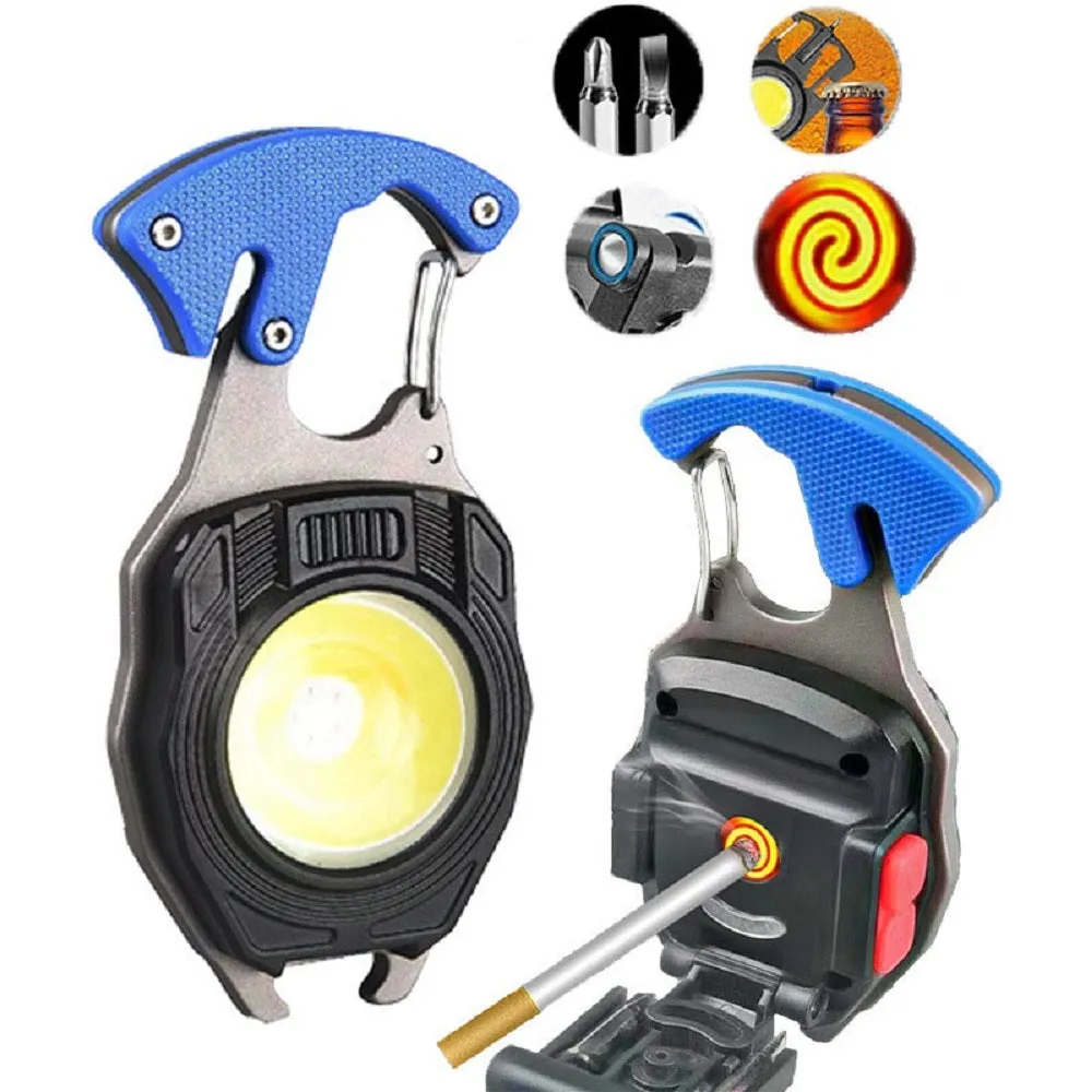 Mini Rechargeable Led Flashlight keychain with Magnet Lantern