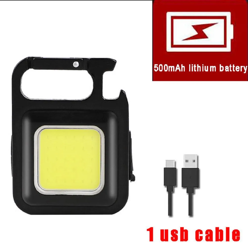 Mini Rechargeable Led Flashlight keychain with Magnet Lantern