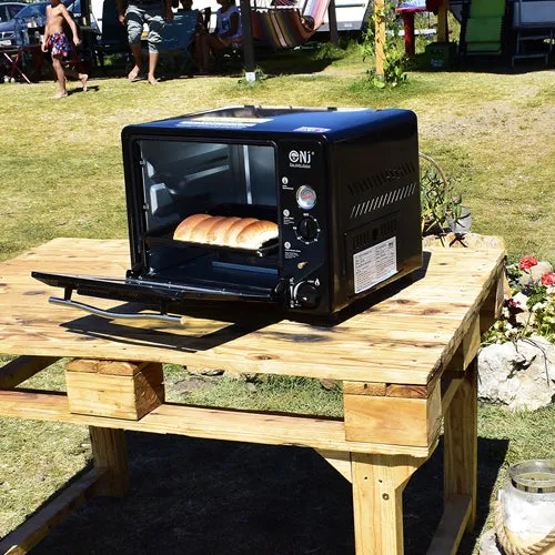NJ GF-300 Portable Mini Gas Oven 30L Grill Camping Outdoor with Carry Case Butane 1.3kW Timer Piezo