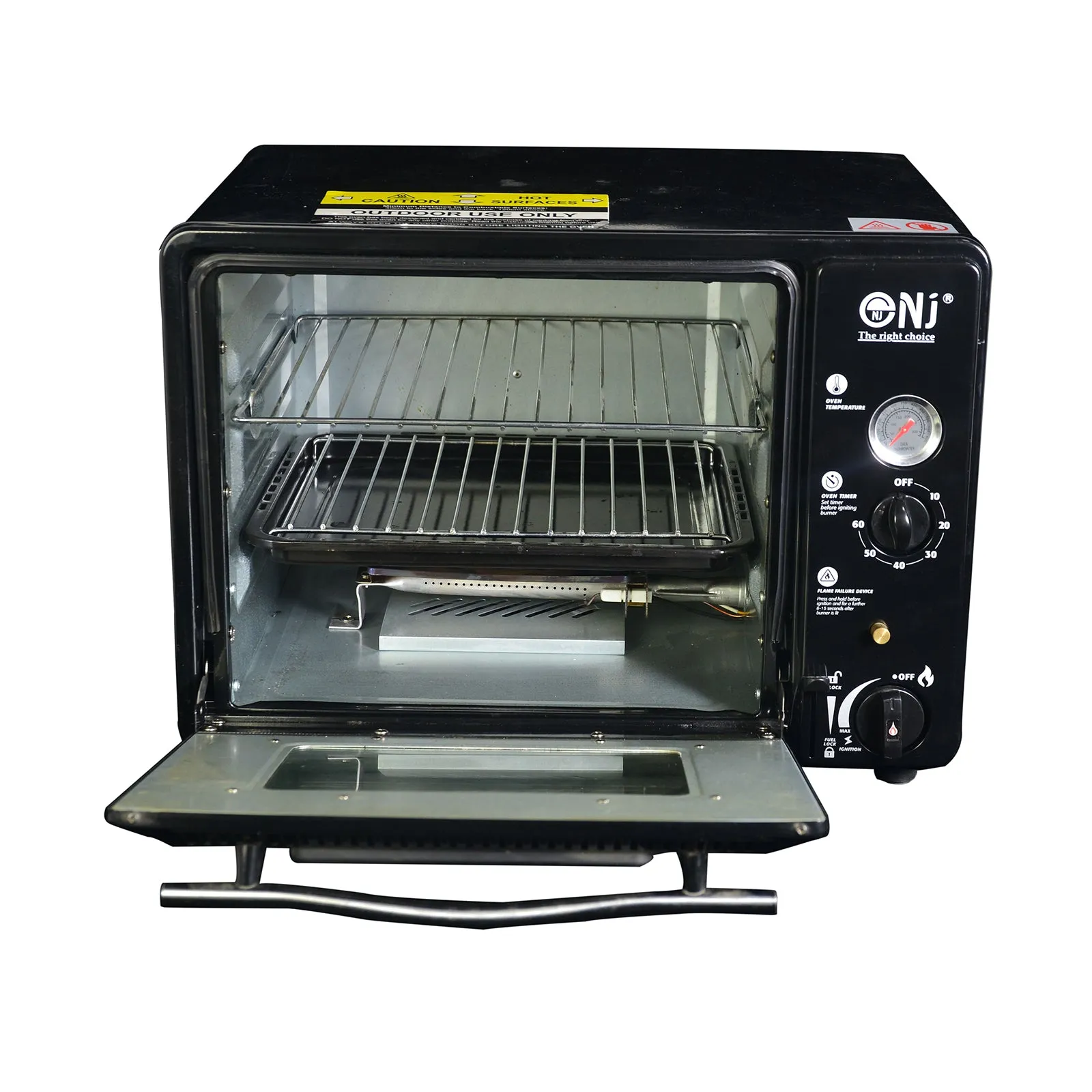 NJ GF-300 Portable Mini Gas Oven 30L Grill Camping Outdoor with Carry Case Butane 1.3kW Timer Piezo