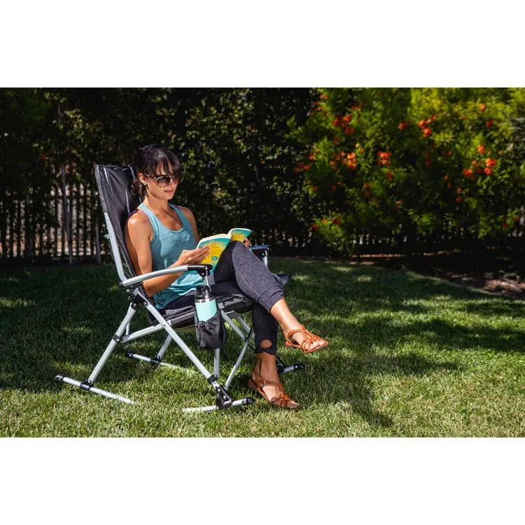 Outdoor Rocking Camp Chair, Black