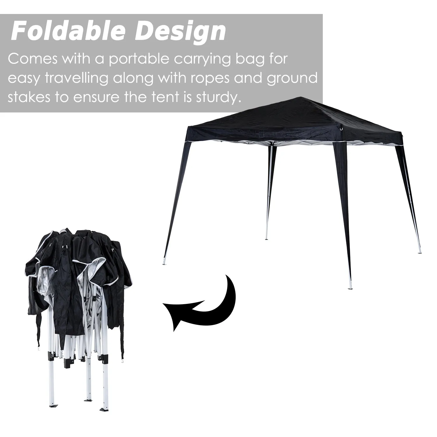 Outsunny 2.5 x 2.5M Slant Leg Pop Up Gazebo with Carry Bag
