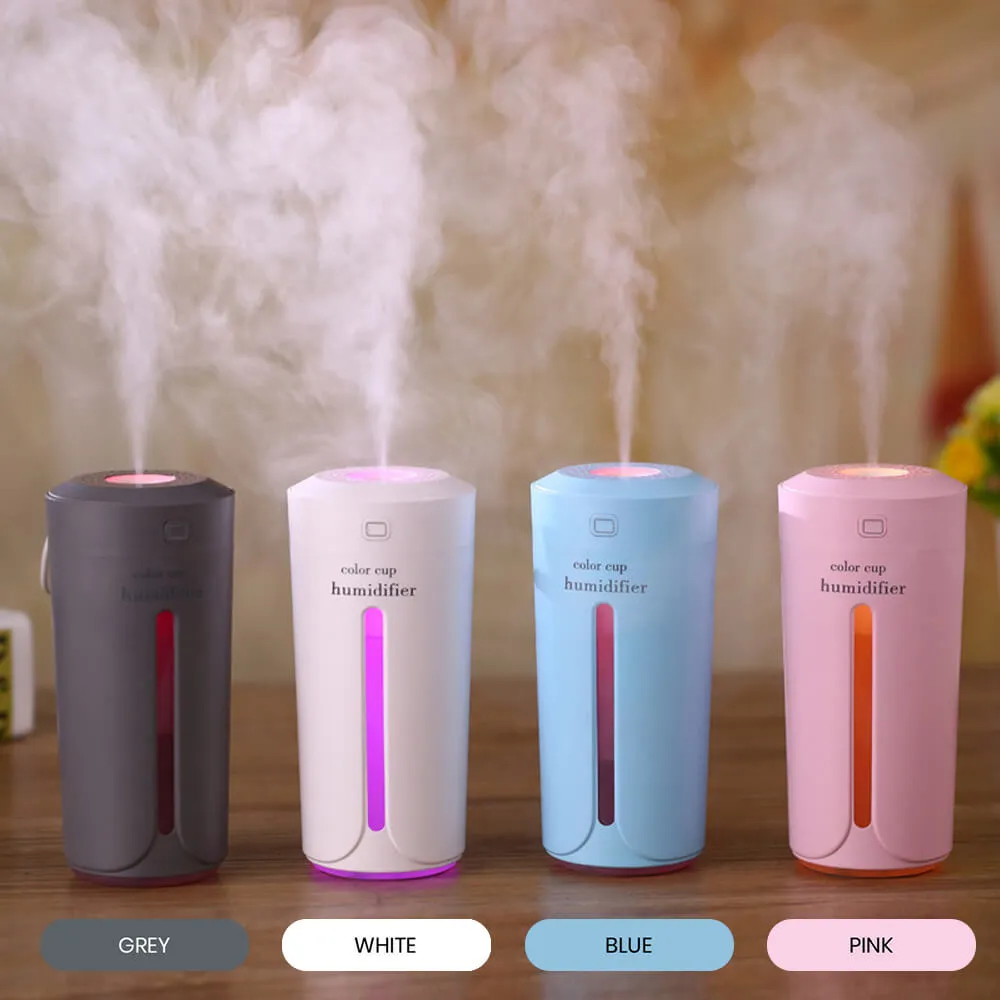 Portable USB Mini Humidifier Oil Diffuser Mist Purifier 7 LED Light