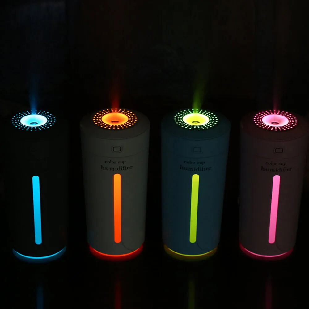 Portable USB Mini Humidifier Oil Diffuser Mist Purifier 7 LED Light