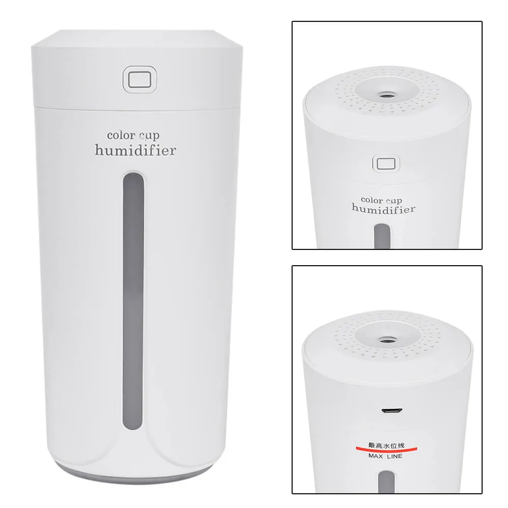 Portable USB Mini Humidifier Oil Diffuser Mist Purifier 7 LED Light