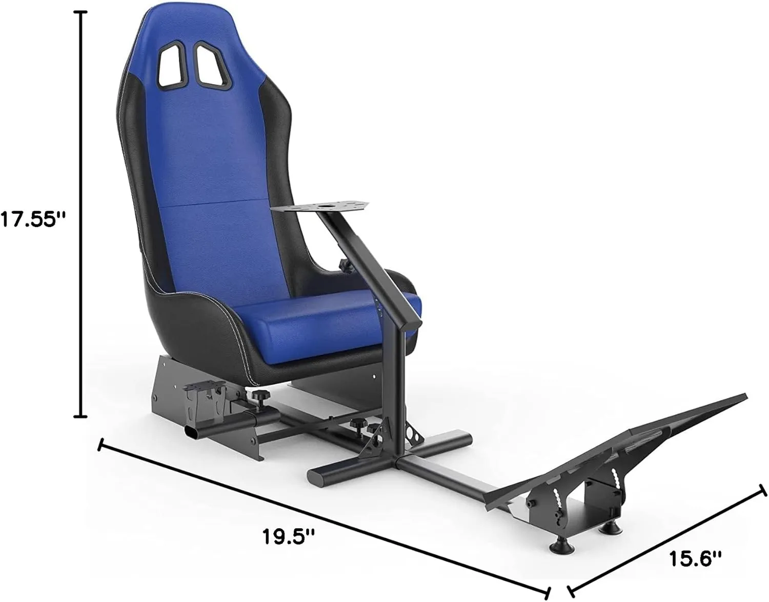 Racing Wheel Stand with seat Gaming Chair Driving Cockpit for All Logitech G923 | G29 | G920 | Thrustmaster | Fanatec Wheels | Xbox One, PS4, PC Platforms (Black/Blue)