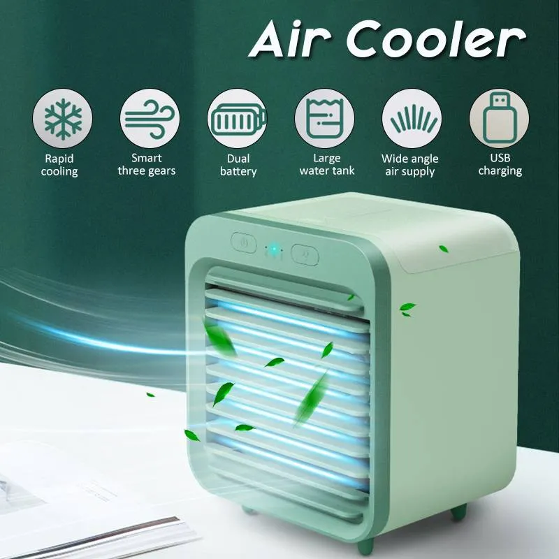 Rechargeable Mini Portable AC Unit Cooler with Battery, Humidifier, Purifier - Evaporative Swamp Cooler