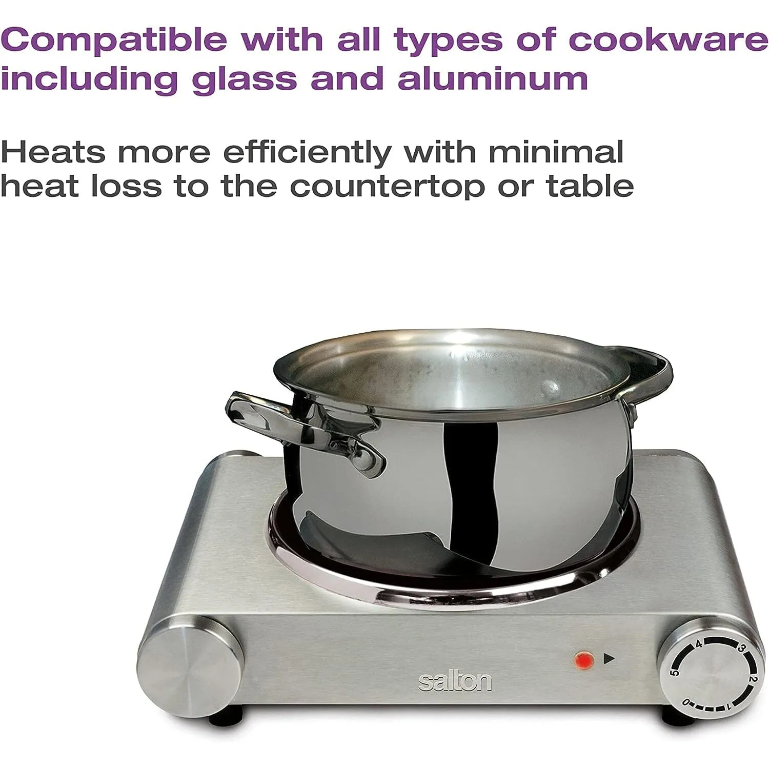 Salton Stainless Steel Infrared Portable Electric Cooktop