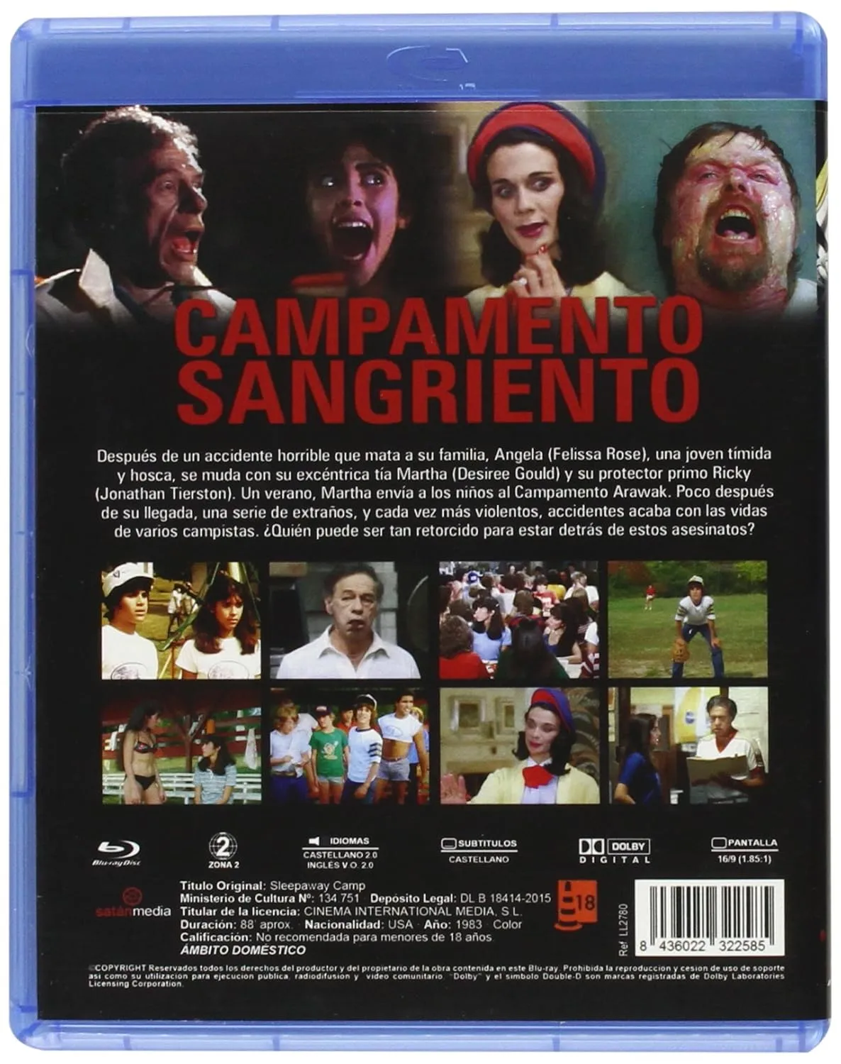 Sleepaway Camp (Campamento sangriento) Blu-Ray - Spanish Import - Region B
