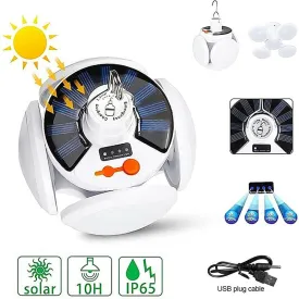 Solar LED Bulb Light - Outdoor Waterproof, Rechargeable for Emergency, Camping, Garden Lighting